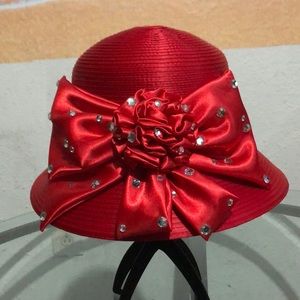 Red Jeweled Church/Derby Hat